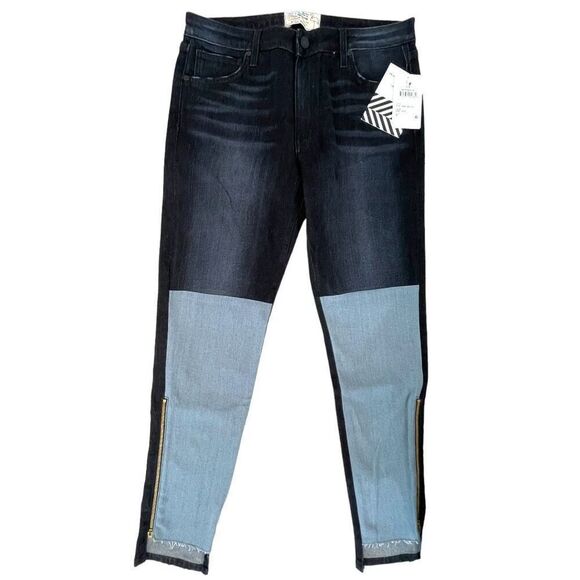 Sandrine Rose By Free People Dark Black Frayed Denim Jeans for Women NWT - Picture 2 of 16